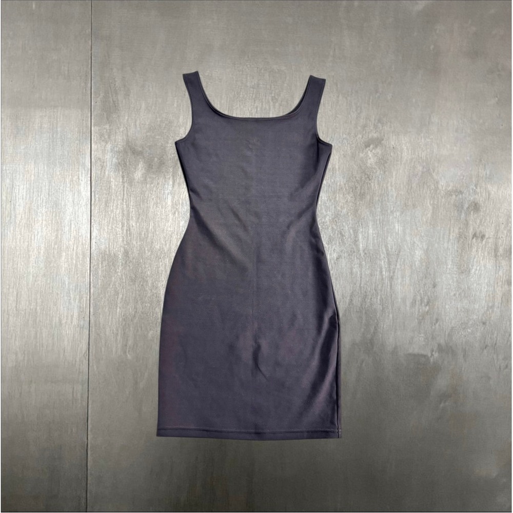 Dark Gray Bodycon Mini Dress Stretch Slip Dress Size S Minimalist Shapewear - Picture 4 of 6